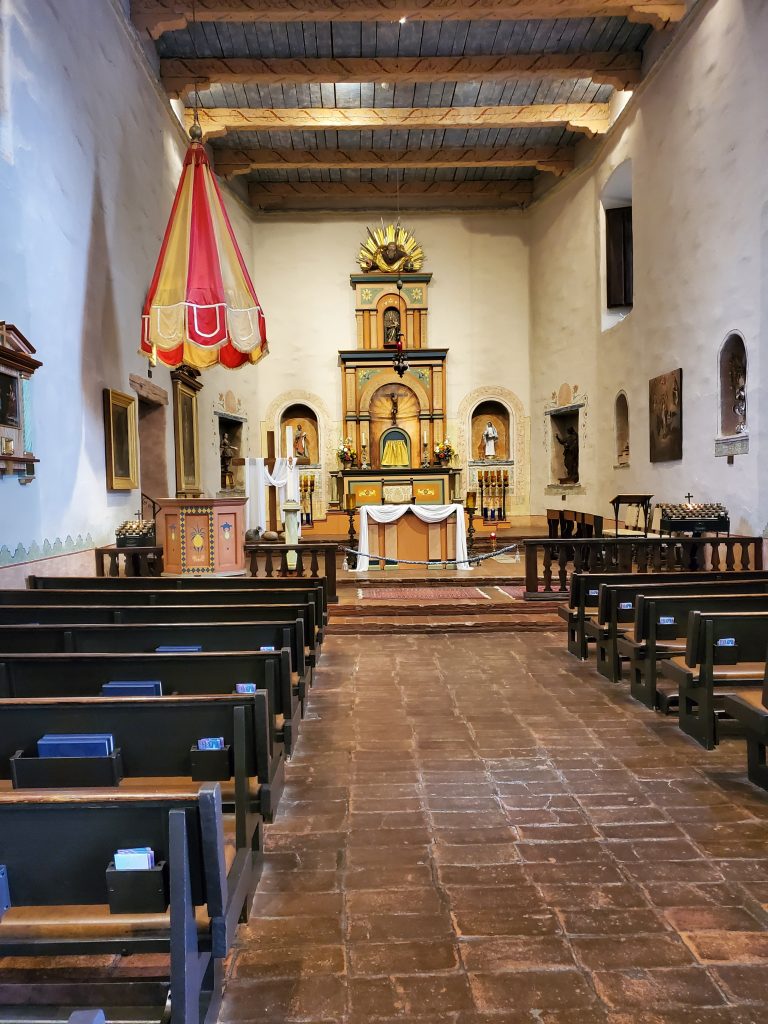 My photo-overall view of the chapel and altar.
Taphophile visit to Mission San Diego de Alcala