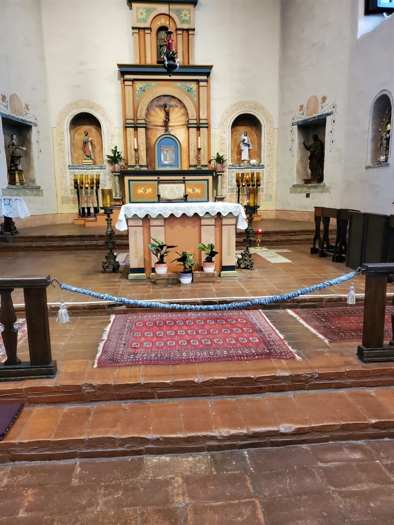 My photo-view of the chapel altar.
Taphophile visit to Mission San Diego de Alcala