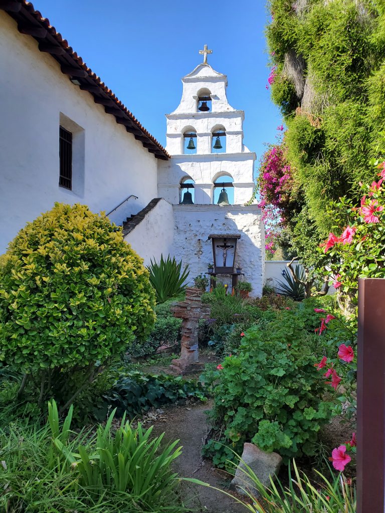 My photo of the Meditation Garden, with a view of the Bell Tower
Taphophile visit to Mission San Diego de Alcala