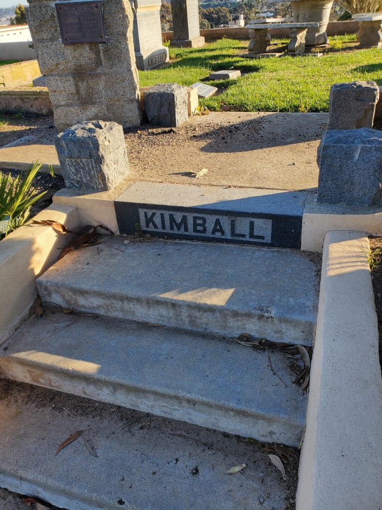 Kimball family burial section, visiting La Vista Memorial Park