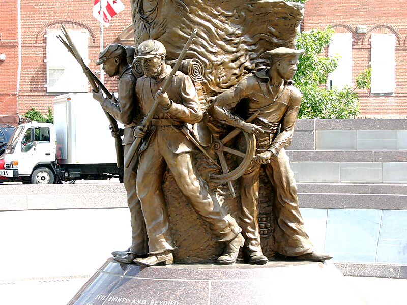 Statue honoring African American soldiers and sailors that served during the Civil War